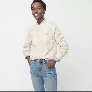J. Crew Cable Knit Pom Pom Sweater Sz: XS NWT $98